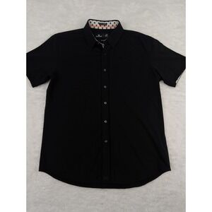 Men's Black Short-Sleeve Button-Down Shirt - Modern Casual